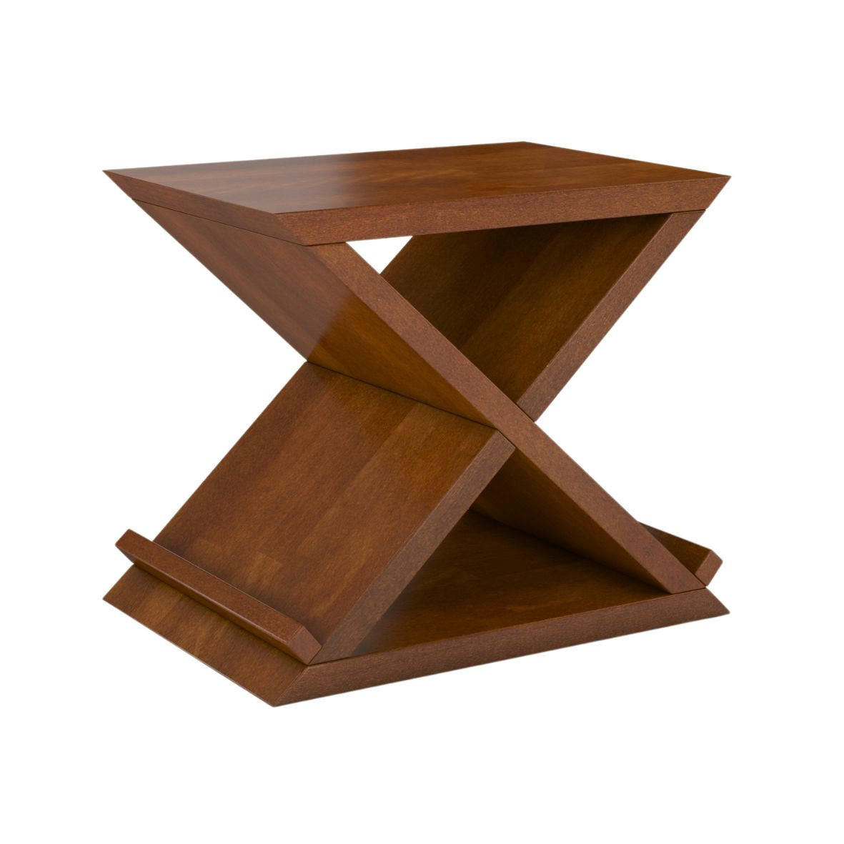 MASSIVHOLZNACHTTISCH Jarocin in X-Form, Buche - lackiert, Nussbaumfarbe - Walnussfarben, Holz (42/40/30cm) - Visby