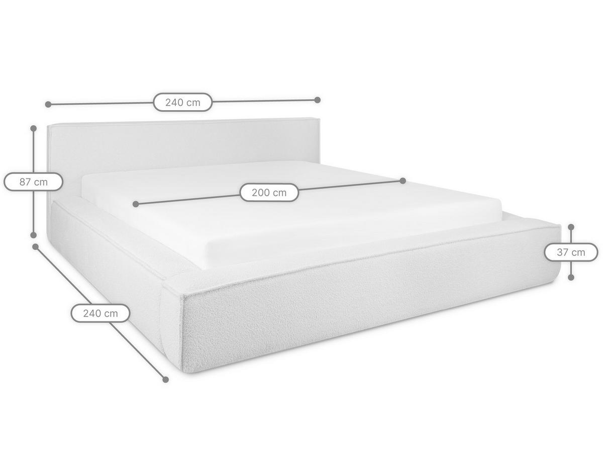 POLSTERBETT Marla Hellbeige 200/200 cm Boucle mit Bettkasten - Beige, Holz/Textil (200/200cm) - wonello