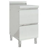 KÜCHENSCHRANK Gewerbe Mit 2 Schubladen 50/60/96 Cm - Silberfarben, Metall (60/96/50cm) - vidaXL