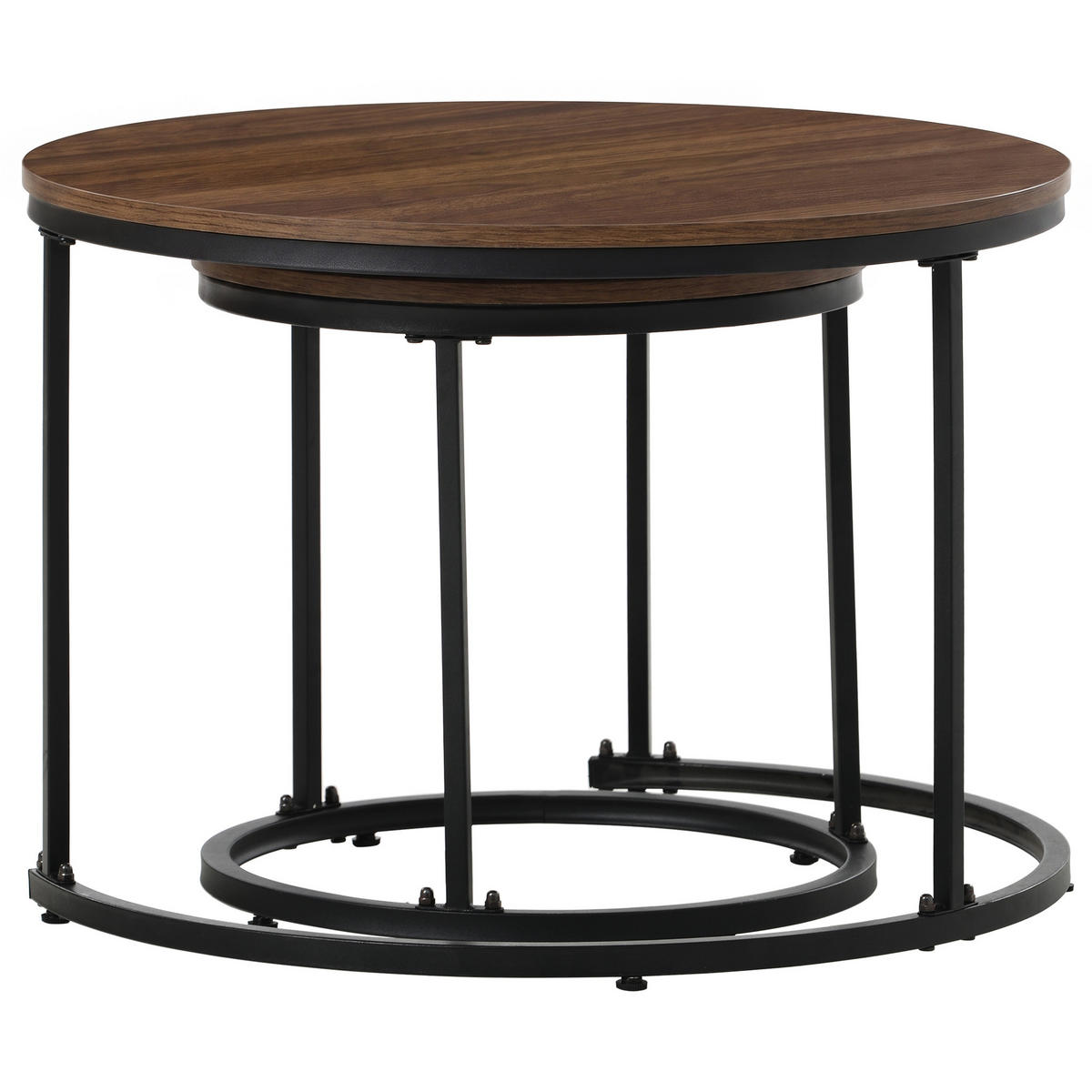 COUCHTISCH-SET aus MDF 50x70,5 cm und 45,5x44 cm Eichefarben, nestbar mit Metallgestell und pflegeleichter Oberfläche - Naturfarben, Holzwerkstoff (70.5/70.5/50cm) - Modfu