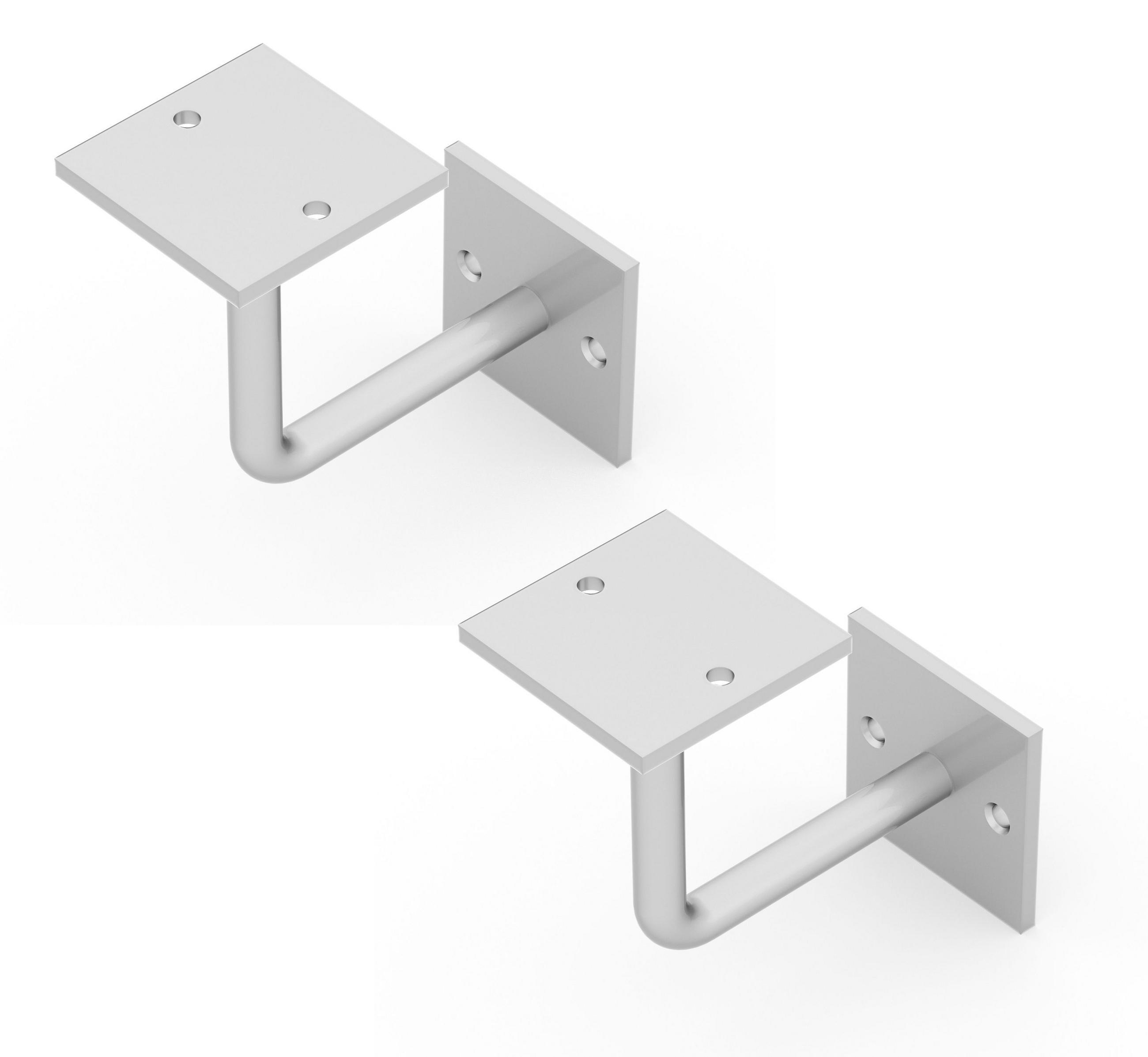 REGALTRÄGER als 2er Set Oli, Stahl in verschiedenen Trendfarben - Grau, Metall (10/5/10cm) - Alberts