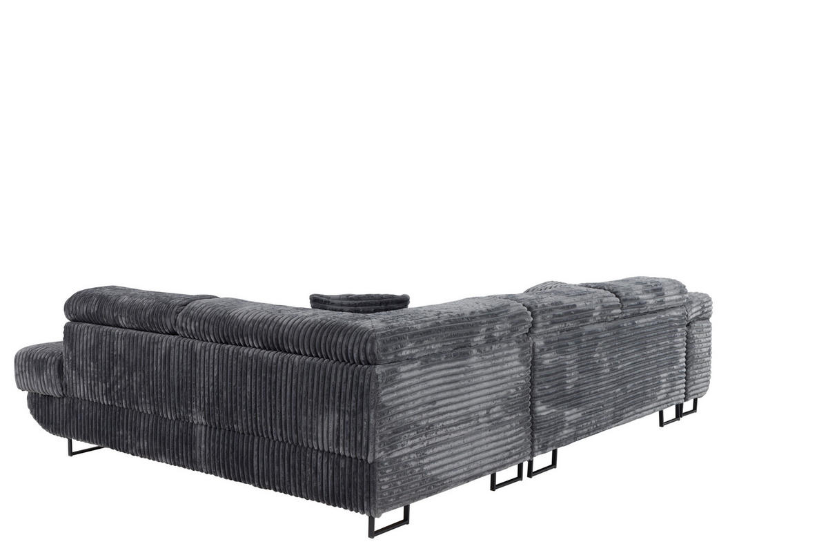 ECKSOFA SERENA L, Links mit Stauraum, Grau - Grau, Textil (275/205cm) - KS Home Concept