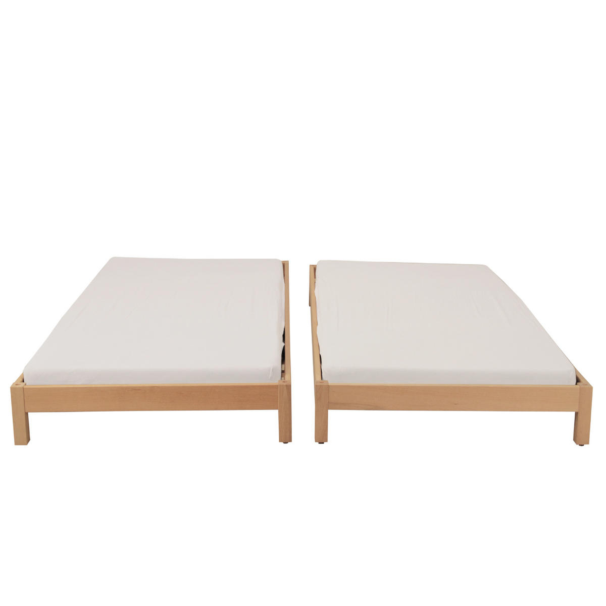 STAPELBETTEN JONAS mit Lattenrost/ Kinderbett 90x200 (Satz von zwei Betten) - Massive Buche - Buchefarben, Holz (90/200cm) - Weber Industries