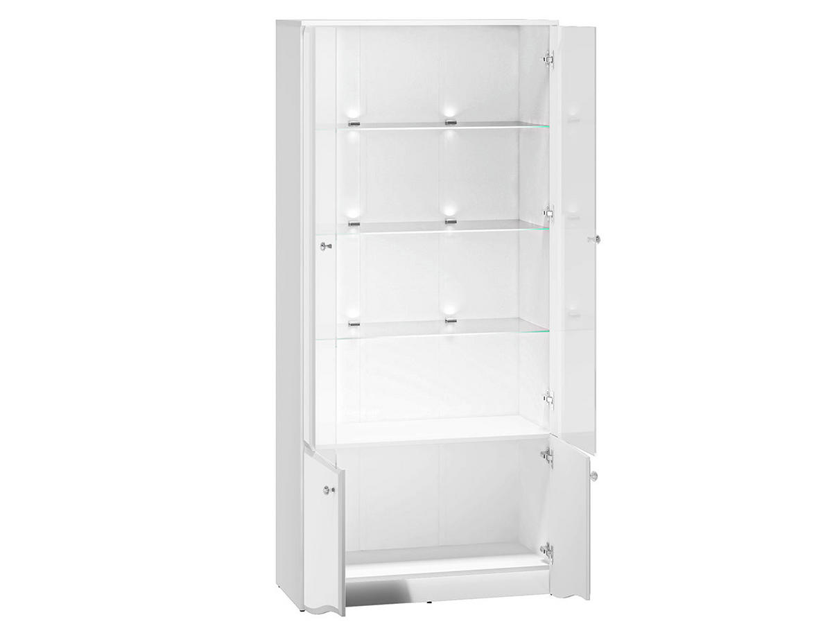 VITRINE – 87 cm – Glamour – Weiß Hochglanz - Weiß Hochglanz, Holzwerkstoff (87/190/41cm) - hi-markt