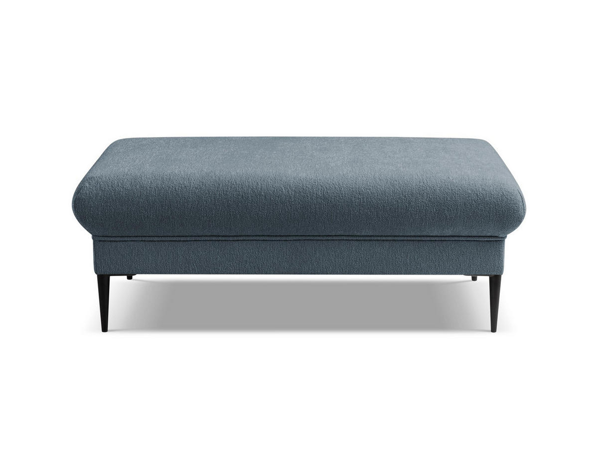POUF Chenille Stoff Blau - Blau/Schwarz, Holzwerkstoff/Textil (111/88/60cm) - Makamii