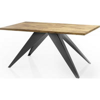 ESSTISCH Vance rechteckig ausziehbar, Lancelot Eiche 140-240/80/76 cm - Eichefarben/Schwarz, Holzwerkstoff/Metall (80/240/76cm) - WFL GROUP