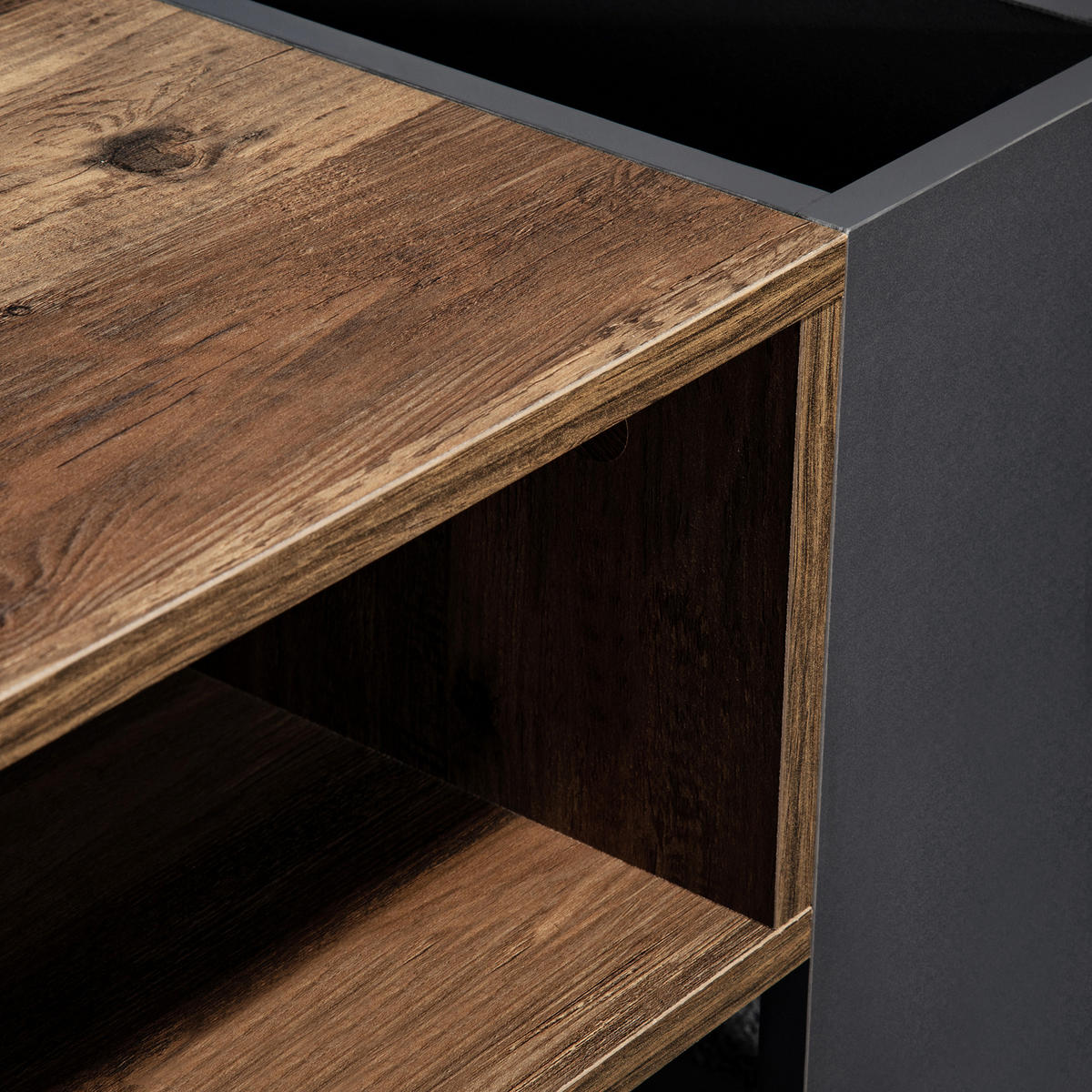 COUCHTISCH Anthrazit 160/60/40 cm - Grau, Holz (106/60/40cm) - Urban Meuble