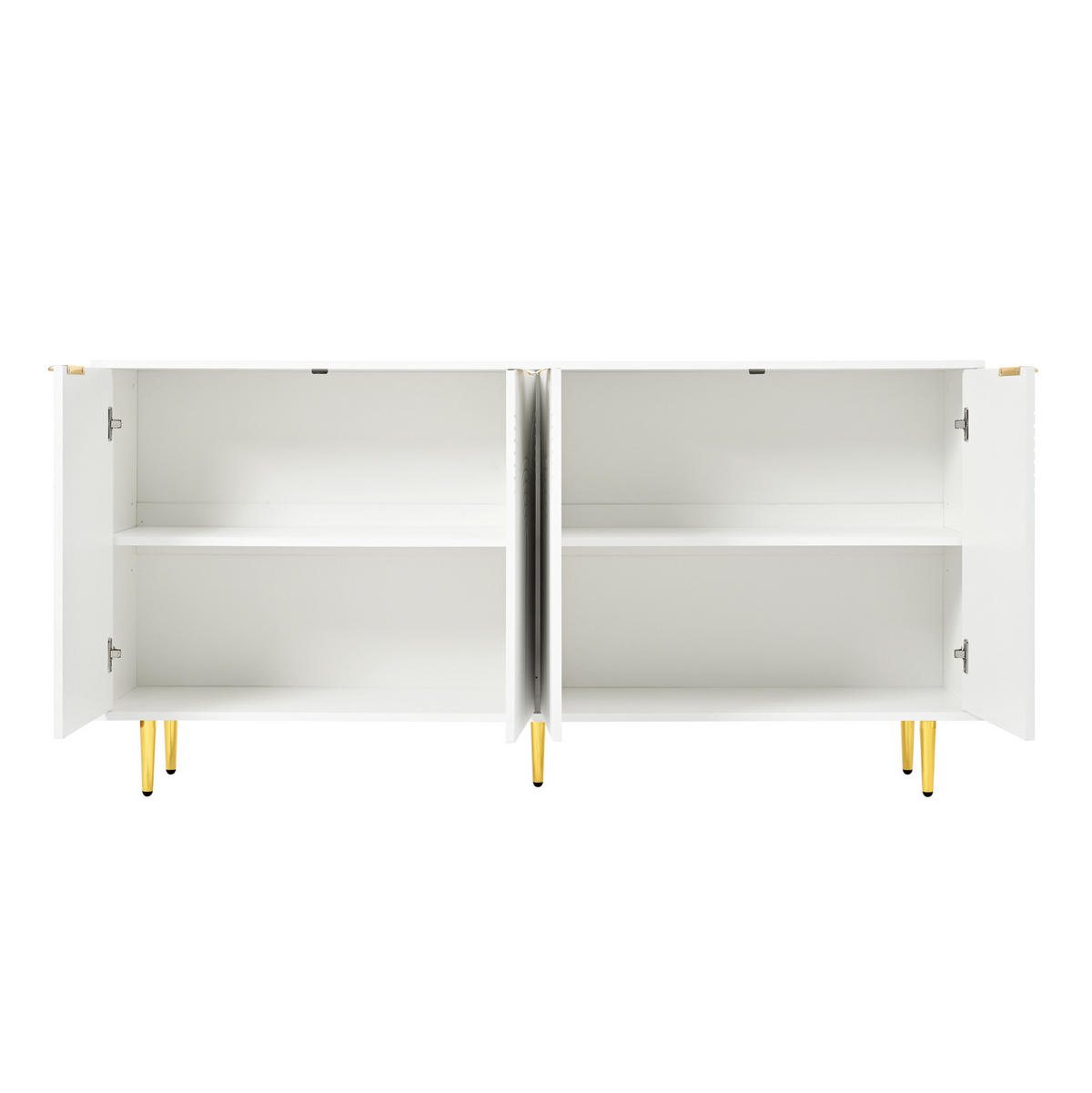SIDEBOARD aus MDF und Spanplatte 160x40x80 cm Weiß mit 4 Türen und verstellbaren Einlegeböden - Weiß, Holzwerkstoff (160/80/40cm) - IVMEU