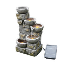 SOLAR-BRUNNEN Outdoor - Grau, Kunststoff (43.2/30.5/68.6cm) - Teamson Home