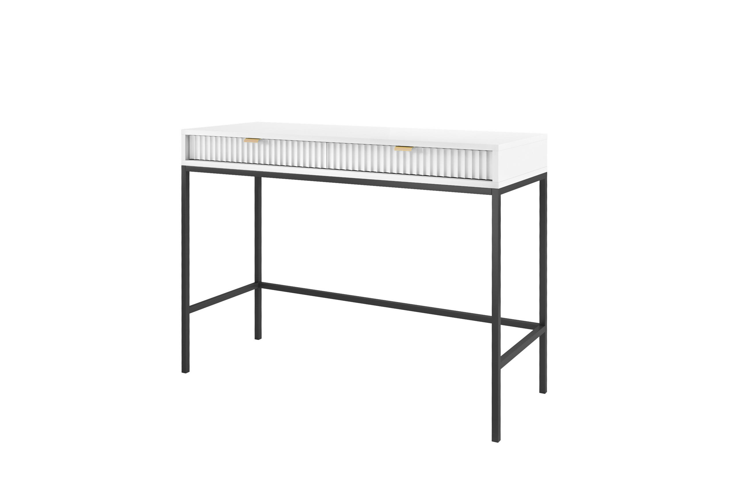SCHMINKTISCH ZOVA Weiß 104x77x50 cm Little table, Freistehend - Schwarz/Weiß, Holzwerkstoff/Metall (50/104/77cm) - DomoHome