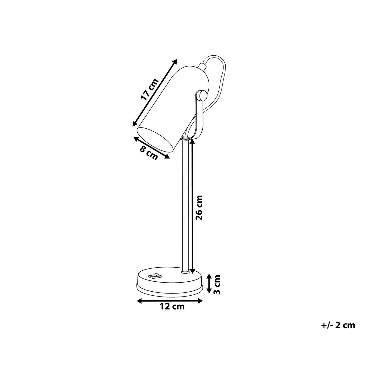 SCHREIBTISCHLAMPE Tyria 8/8/48 cm - Schwarz, Metall (8/8/48cm) - Beliani