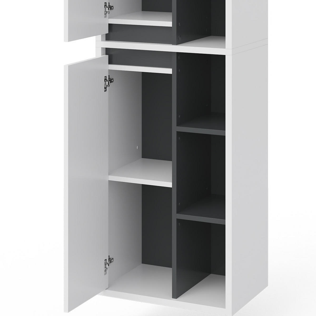 BADSCHRANK Viola Weiß 50 x 170 cm - Weiß, Holzwerkstoff (50/170/33cm) - Vicco