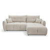 ECKSOFA MODA E Beige Geflochtener Stoff mit Schlaffunktion - Beige, Holz (257/177cm) - MASSENO