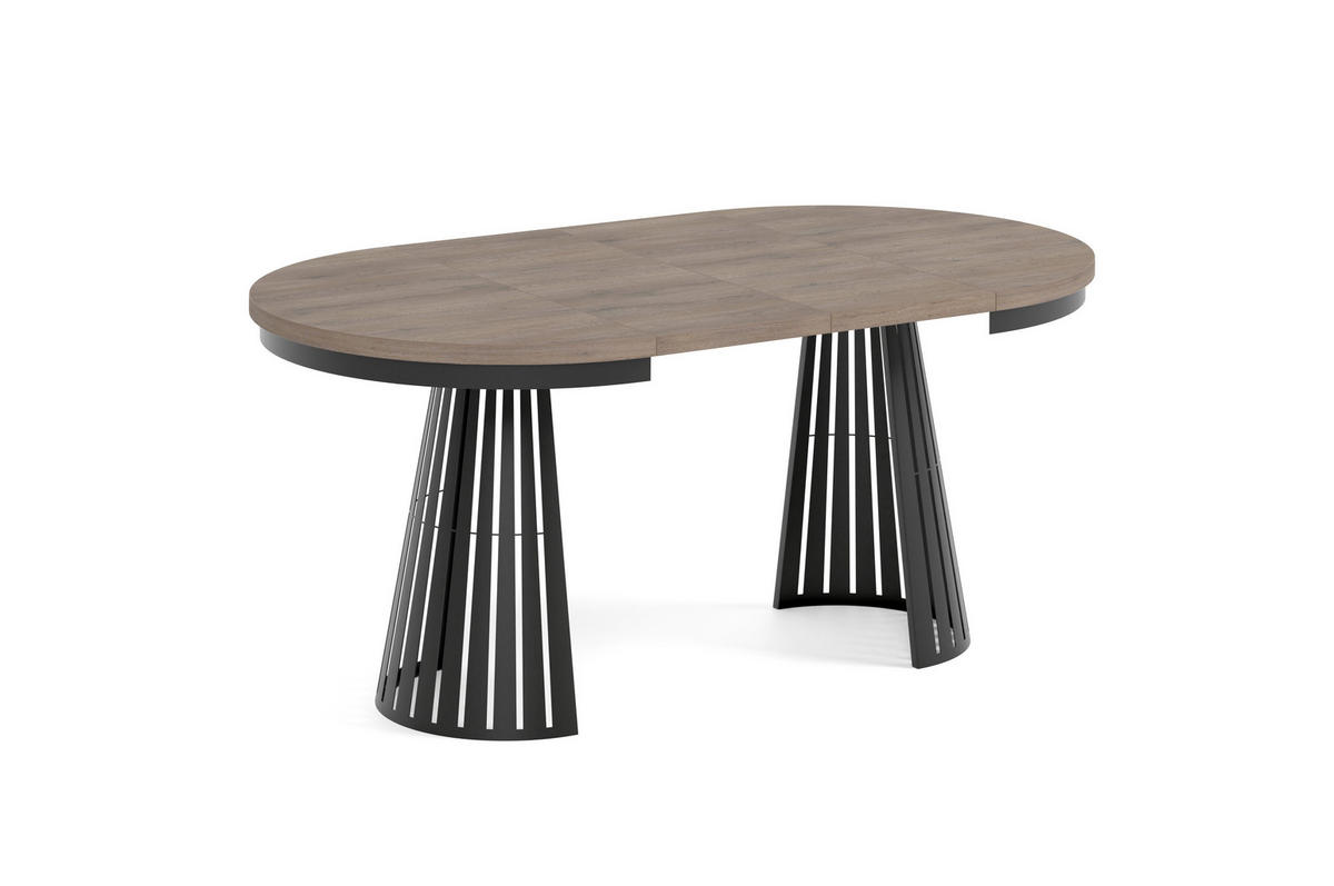ESSTISCH Cone Bis - Sandfarben/Schwarz, Holzwerkstoff/Metall (100/100/76cm) - Meblini