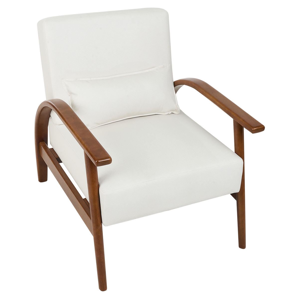 SESSEL Kunstleder Cremeweiß Skara - Dunkelbraun/Weiß, Kunststoff (70/83/88cm) - Beliani