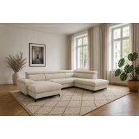 WOHNLANDSCHAFT Vaasa mit Schlaffunktion - Sahara, Kunststoff/Textil (328/81/215cm) - foamnova