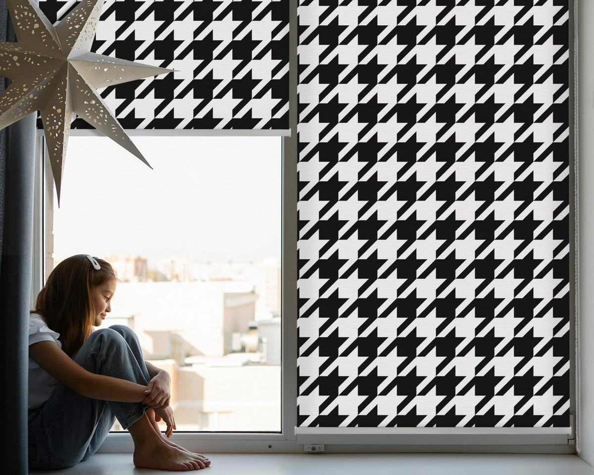 VNÚTORNÁ roleta - okenná roleta - roleta - 100x180 cm - Geometrický vzor - čierna, plast (100/180/0.5cm) - TULUP