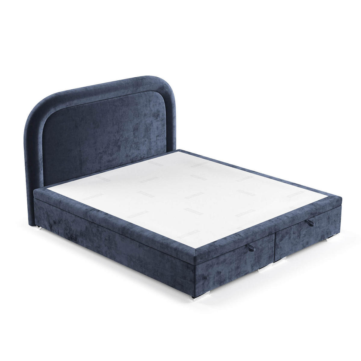 POLSTERBETT Harmony mit Stauraum 140/200 cm Marineblau im Lotta Stoff - Chromfarben/Dunkelblau, Holz/Holzwerkstoff (140/200cm) - AltaBeds