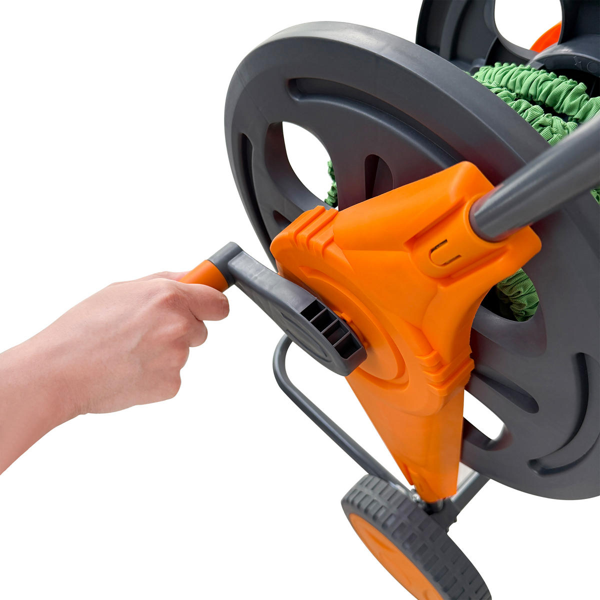 VOZÍK sivý oranžový na hadicu 60 m plast oceľ - sivá, kov/plast (41/86/37cm) - Relaxdays