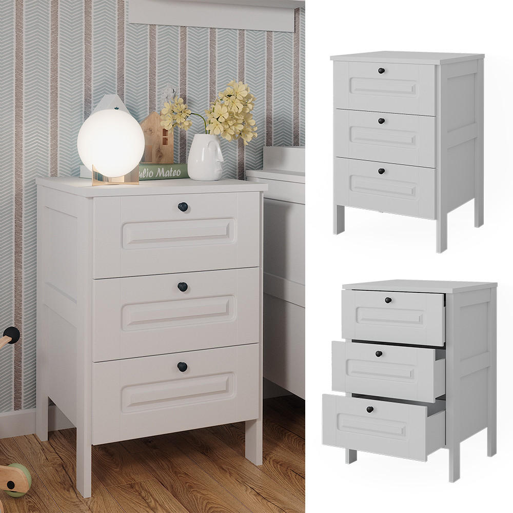 KOMMODE Ajaton Weiß 60 x 88.4 cm - Weiß, Holzwerkstoff (60/88.4/53.4cm) - VitaliSpa