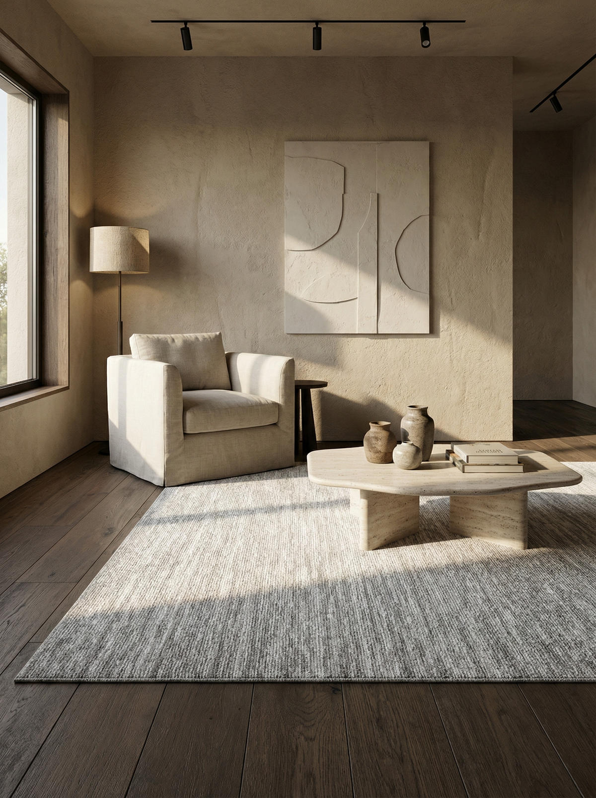 KURZFLORTEPPICH AMMER, einfarbig, Creme, 160 x 230 cm - Beige, Textil (230/160cm) - KADIMA DESIGN