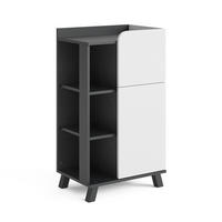 MIDISCHRANK Karen Anthrazit/Weiß 50 x 90 cm mit Tür und Schublade - Anthrazit/Weiß, Holzwerkstoff (50/90/35cm) - Vicco