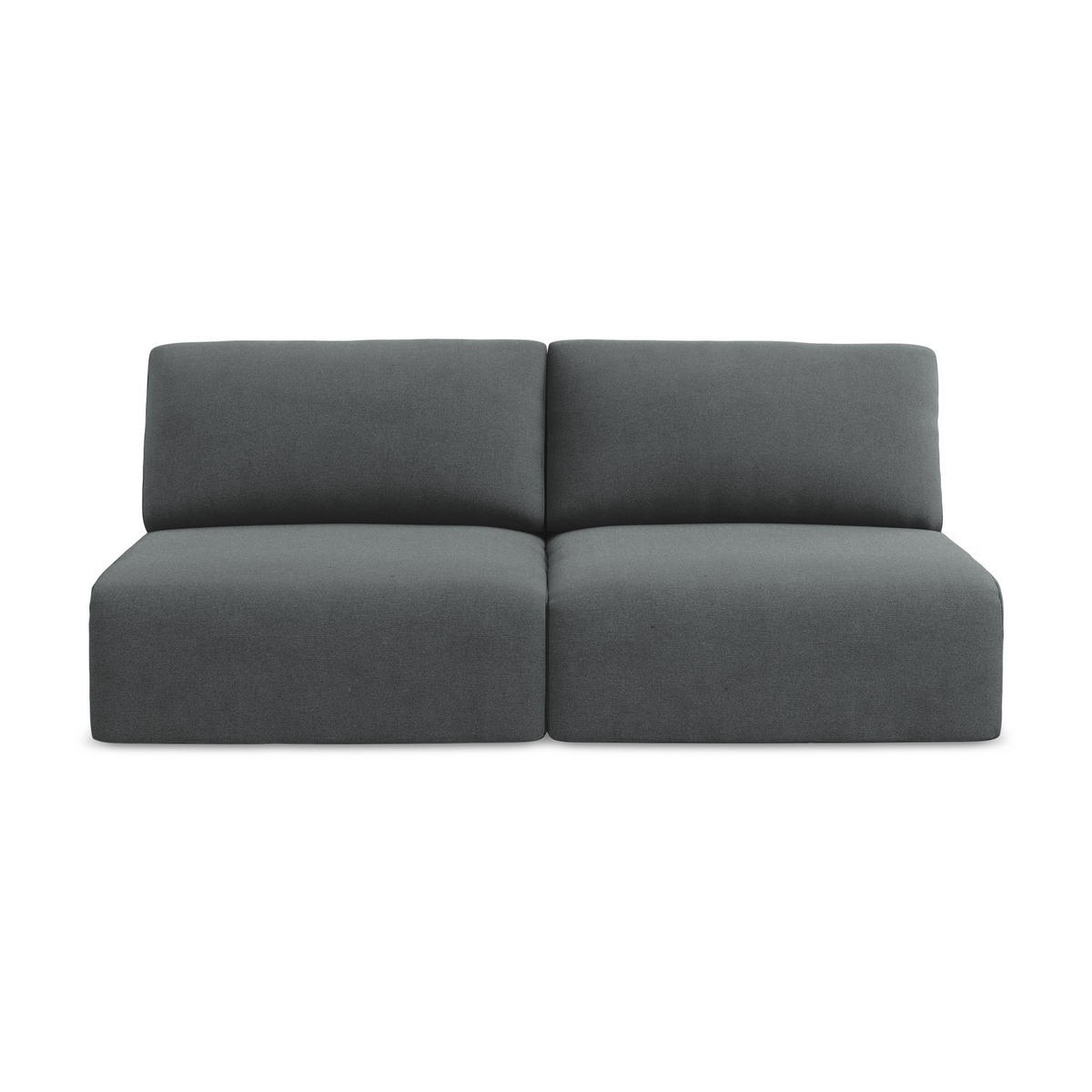 3-SITZER SOFA mit Schlaffunktion Strukturstoff Stoff Grau - Schwarz/Grau, Kunststoff/Textil (216/79/102cm) - LaMiaSofa
