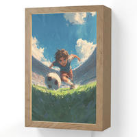 NÁSTĚNNÁ LAMPA Stadion - Fotbalista - Míč 20x30 cm - modrá, kompozitní dřevo (20/30/8cm) - OnlyWow