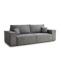 SOFA MIT SCHLAFFUNKTION Milos Grau Webstoff - Schwarz/Grau, Holz/Holzwerkstoff (255/70/105cm) - Maison de Reve