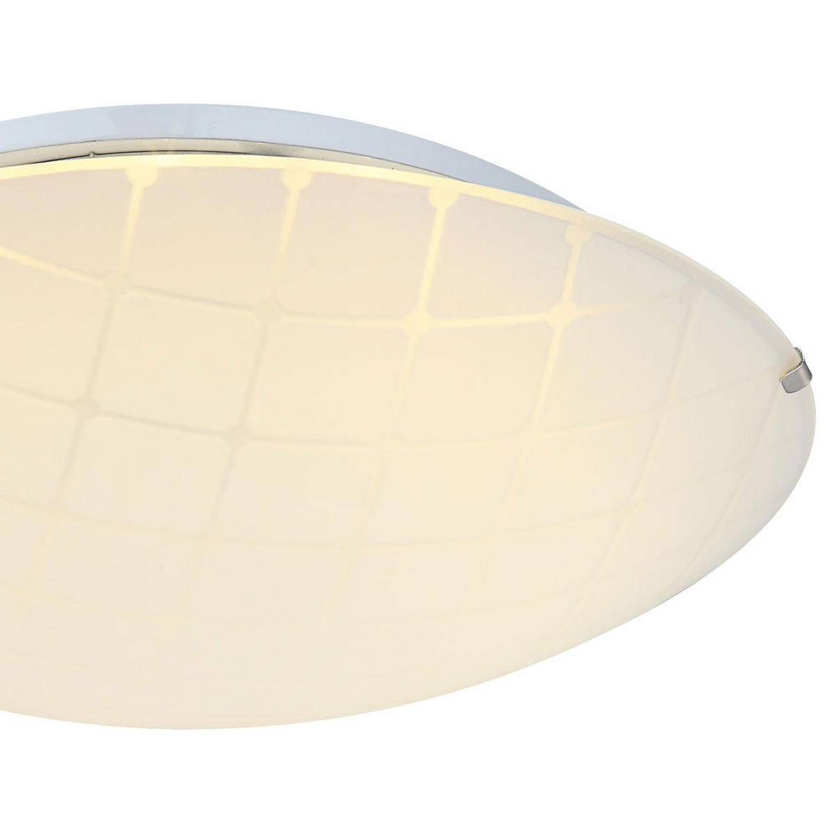 LED DECKENLEUCHTE Metall Weiß gemustert TURTLE - Weiß, Glas (30/30/10cm) - Globo Lighting