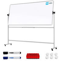 MOBILES Board, Serie: TM Idea/Flex – mit doppelseitiger Whiteboard-Oberfläche, drehbar, 220x100 cm - Weiß, Metall (220/90/62cm) - ALLboards