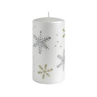 KERZE Frost Weiß 7/7/10 cm Naturmaterial - Weiß, Naturmaterialien (10cm) - Mondex