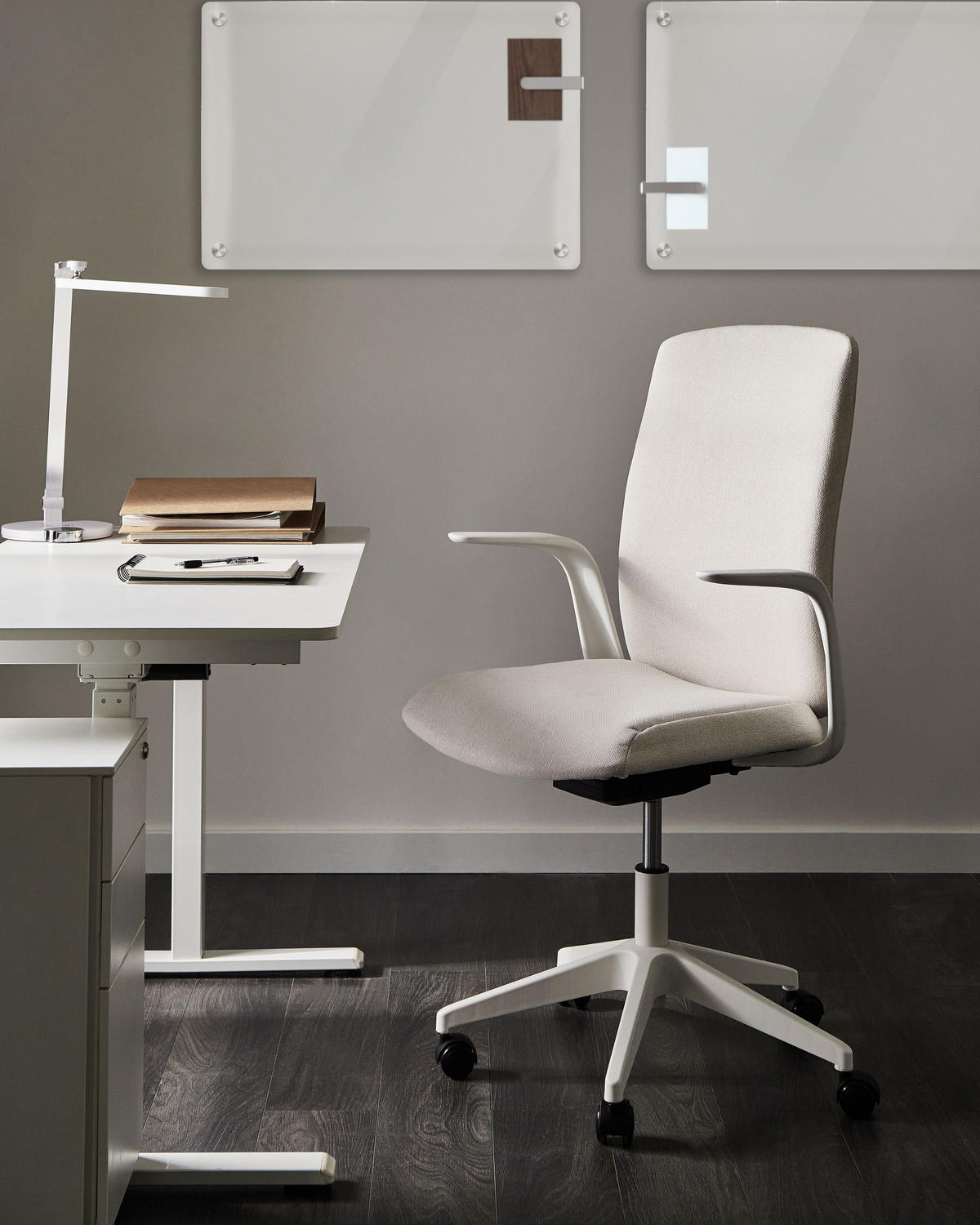 BÜROSTUHL Stoff Hellbeige Captain - Beige, Textil (62/100/58cm) - Beliani