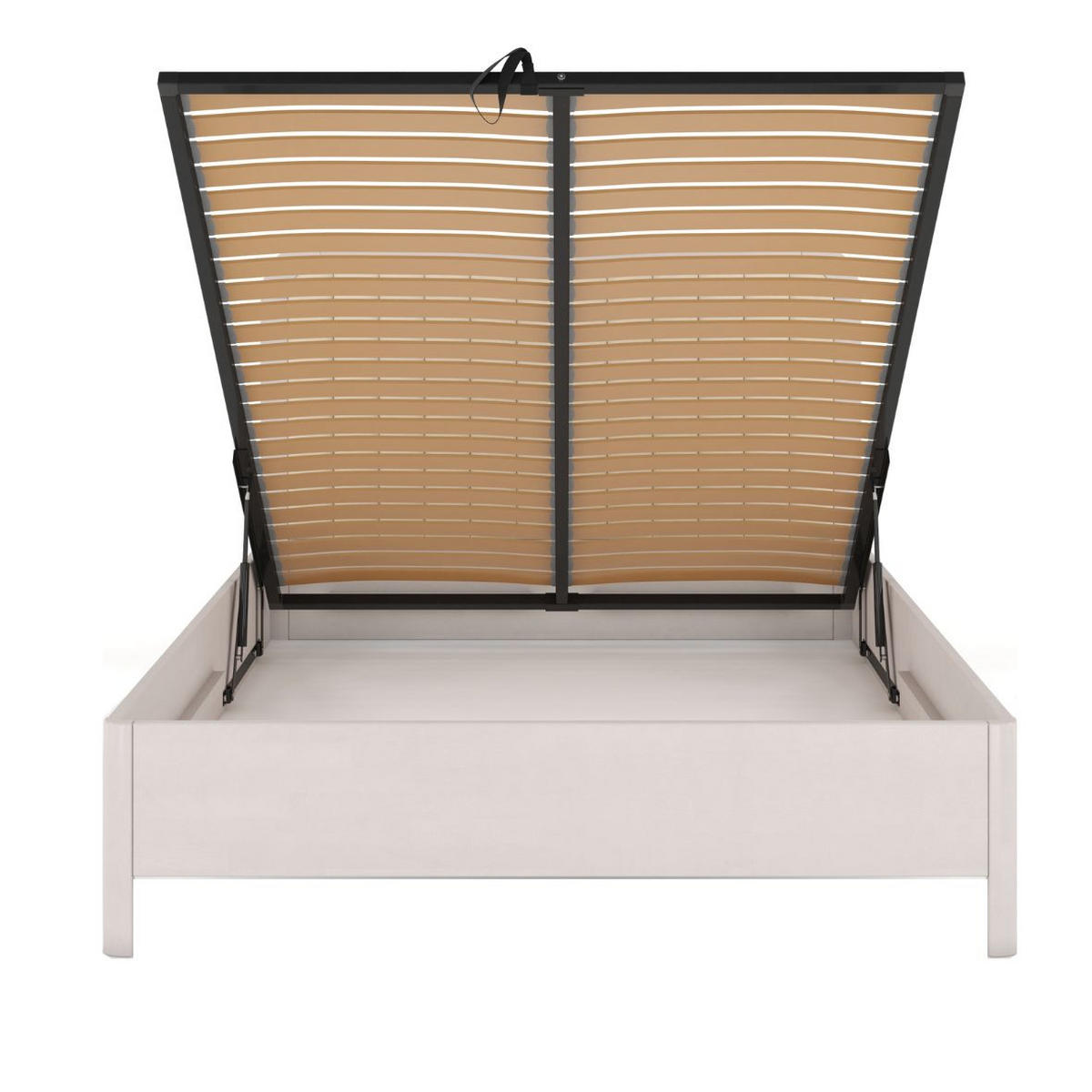 MASSIVHOLZBETT Modena mit Lattenrost und Bettkasten, Buche - lackiert, Weiß/Ecru, 180x200 - Ecru/Weiß, Holz/Buchenholz (180/200cm) - Visby