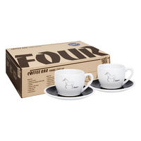 CAPPUCCHINOTASSEN 2er Set Coffee Bar Four - Picasso Le Cheval - Naturfarben, Keramik (0.2L) - Könitz