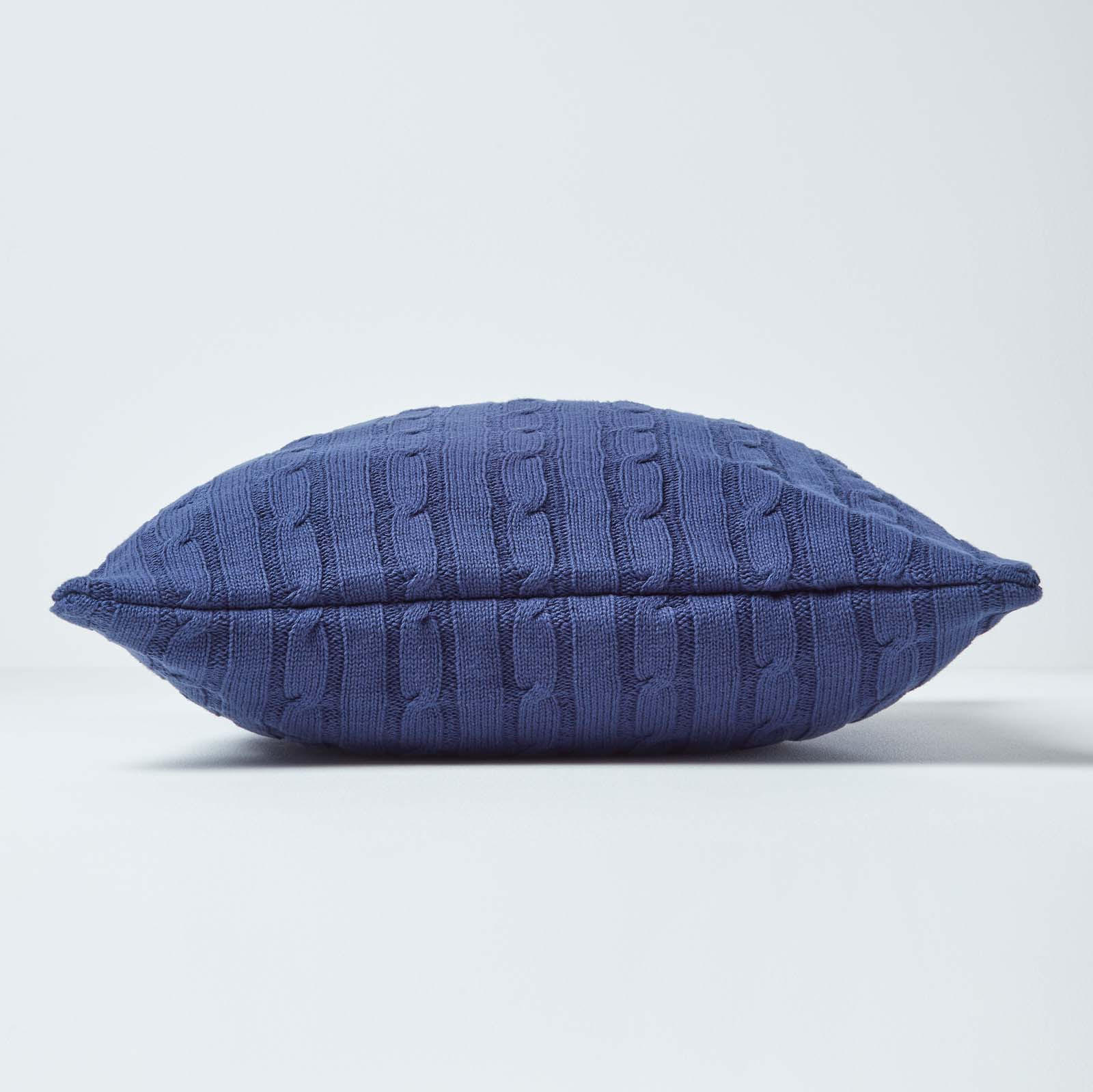 KISSENHÜLLE Zopfmuster 45/45 cm - Dunkelblau, Textil (45/45cm) - Homescapes