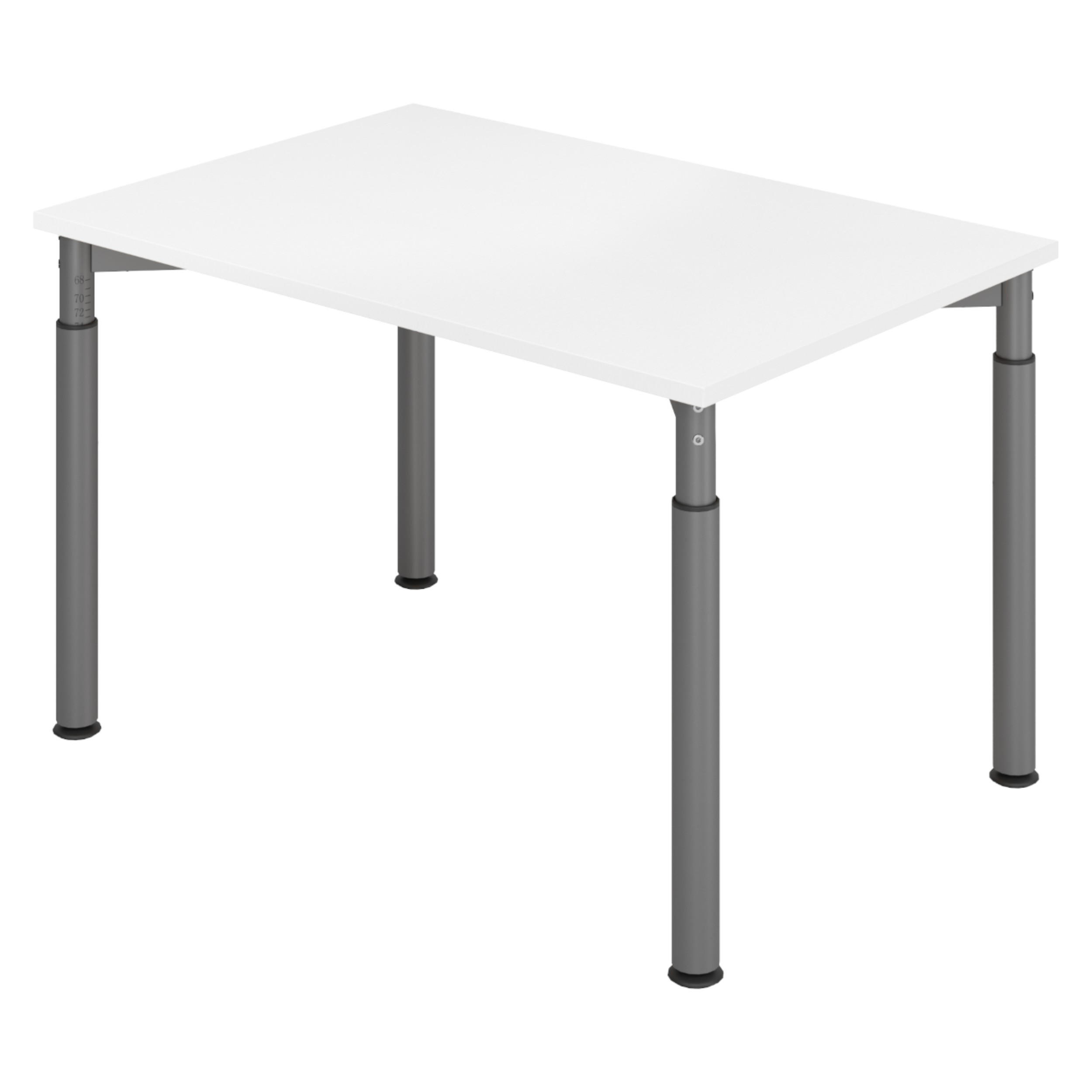 bümö Schreibtisch Weiß, Graphit 120x74x80 cm
