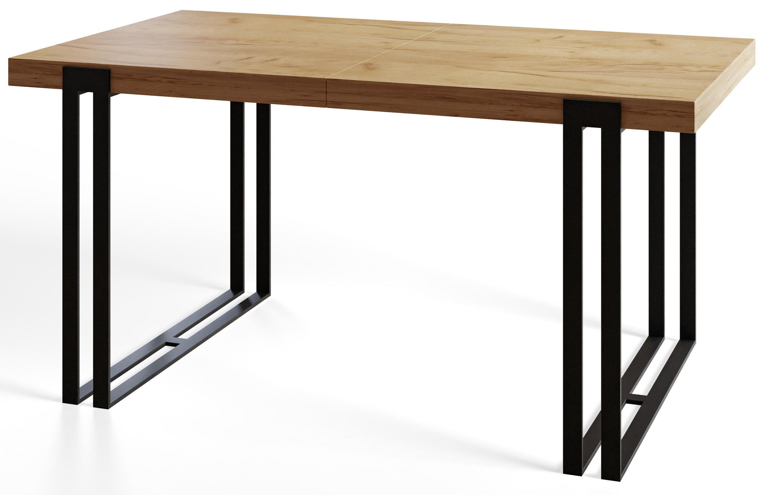 ESSZIMMERTISCH ROSA 200X90X77 cm, Farbe: CRAFT, mit Metallbeinen in Farbe Schwarz - Schwarz/Braun, Holzwerkstoff (200/90/77cm) - Alpi-Möbel