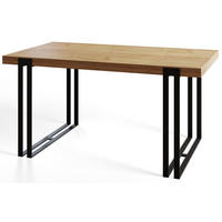 ESSZIMMERTISCH ROSA, ausziehbarer Tisch 140-240X80X77 cm, Farbe: CRAFT, mit Metallbeinen in Farbe Schwarz - Schwarz/Braun, Holzwerkstoff (140/80/77cm) - Alpi-Möbel