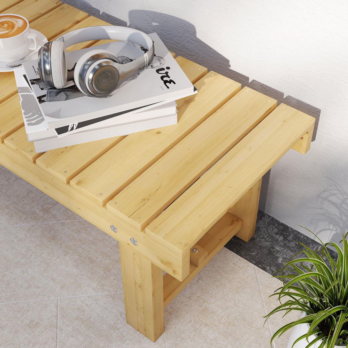 GARTENBANK DE-17760 2-Sitzer mit Lattenrost & vorgeöltem Tannenholz - Naturfarben, Holz (110/35/38cm) - ComfortXL