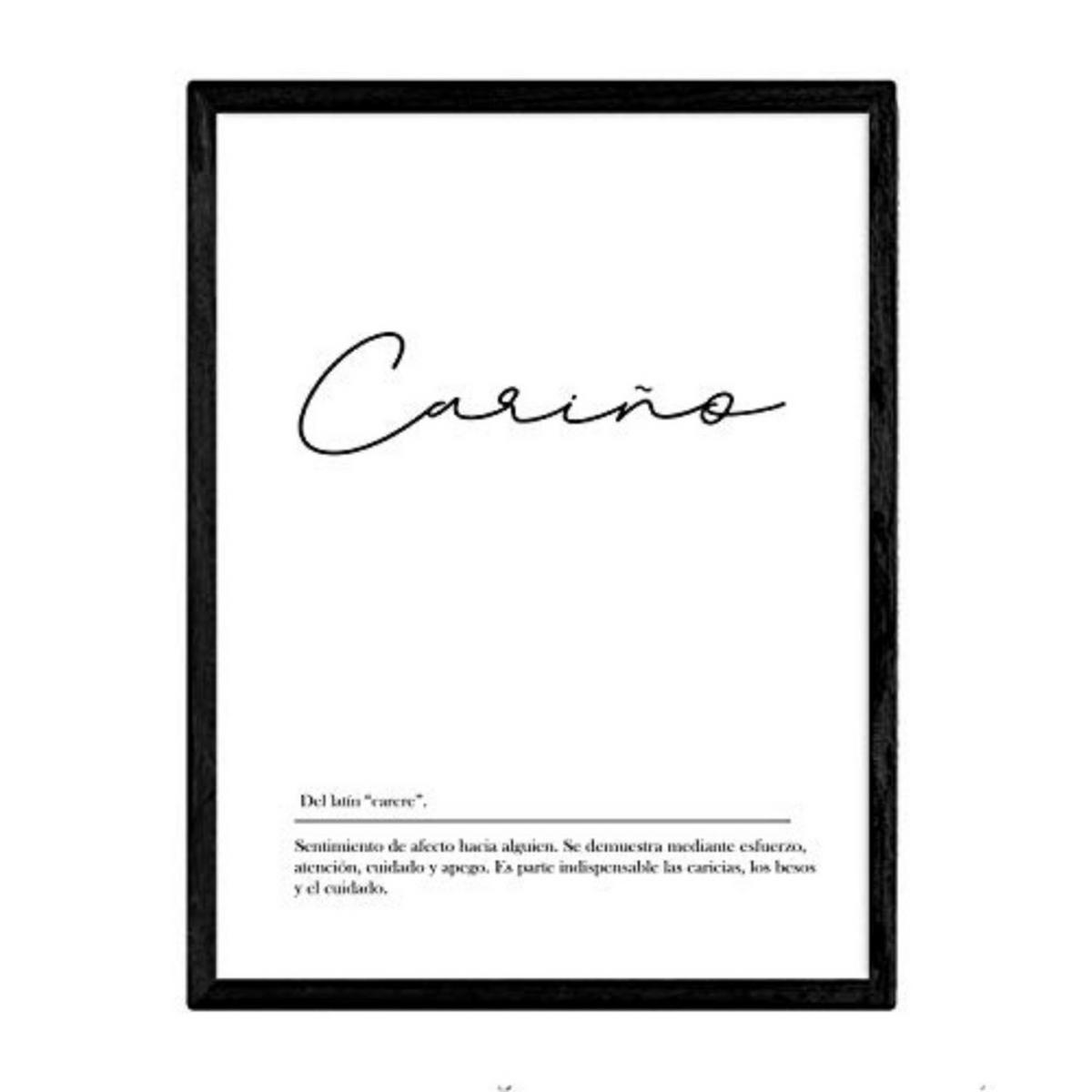 POSTER Wortkunst Cariño Nordisch A4 Rahmenlos - Klar, Papier (29.7/5/21cm) - Nacnic