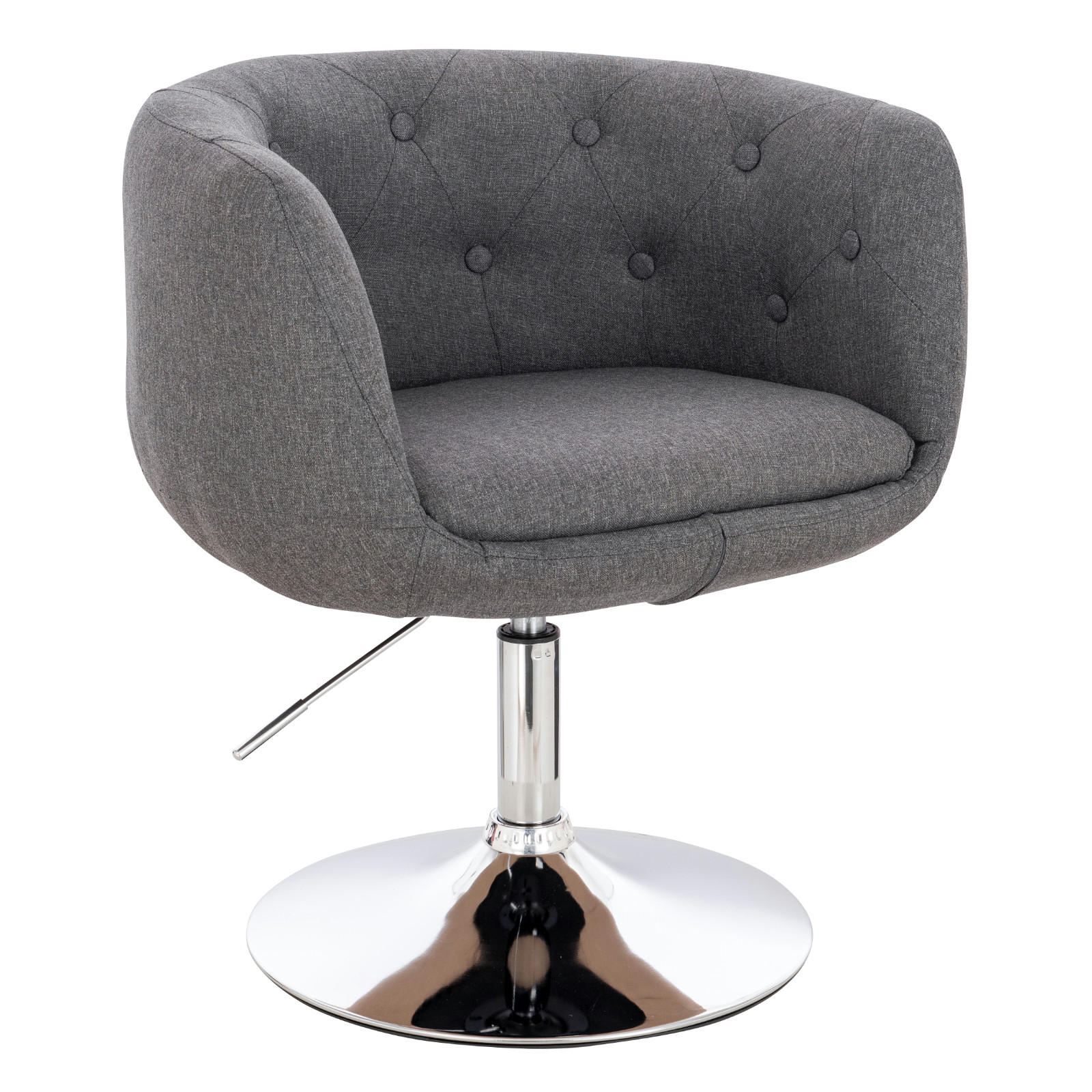 COCKTAILSESSEL PANAMA Stoff Grau - Silberfarben/Hellgrau, Textil (55/78/61cm) - SVITA