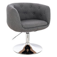 COCKTAILSESSEL PANAMA Stoff Grau - Silberfarben/Hellgrau, Textil (55/78/61cm) - SVITA