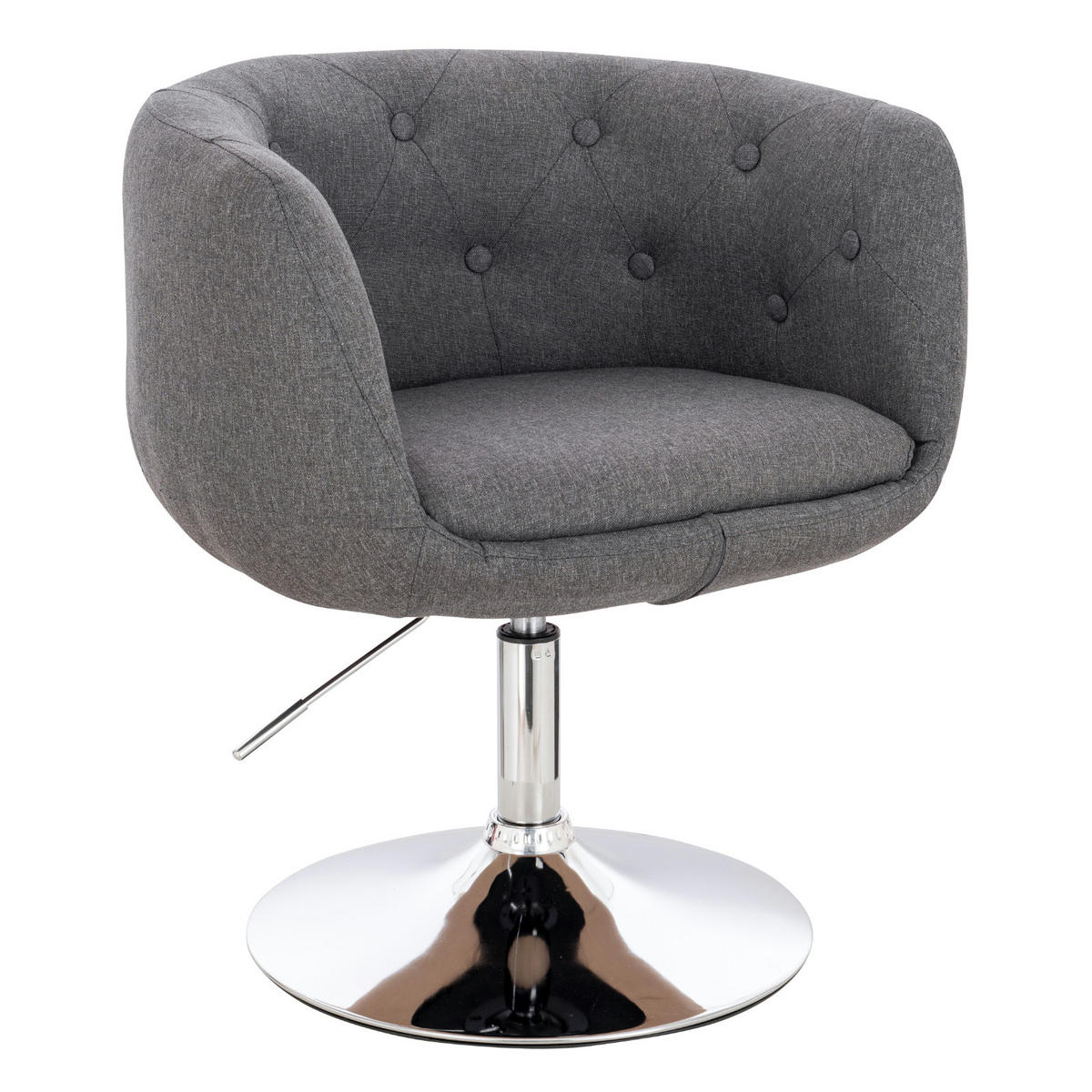 COCKTAILSESSEL PANAMA Stoff Grau - Silberfarben/Hellgrau, Textil (55/78/61cm) - SVITA