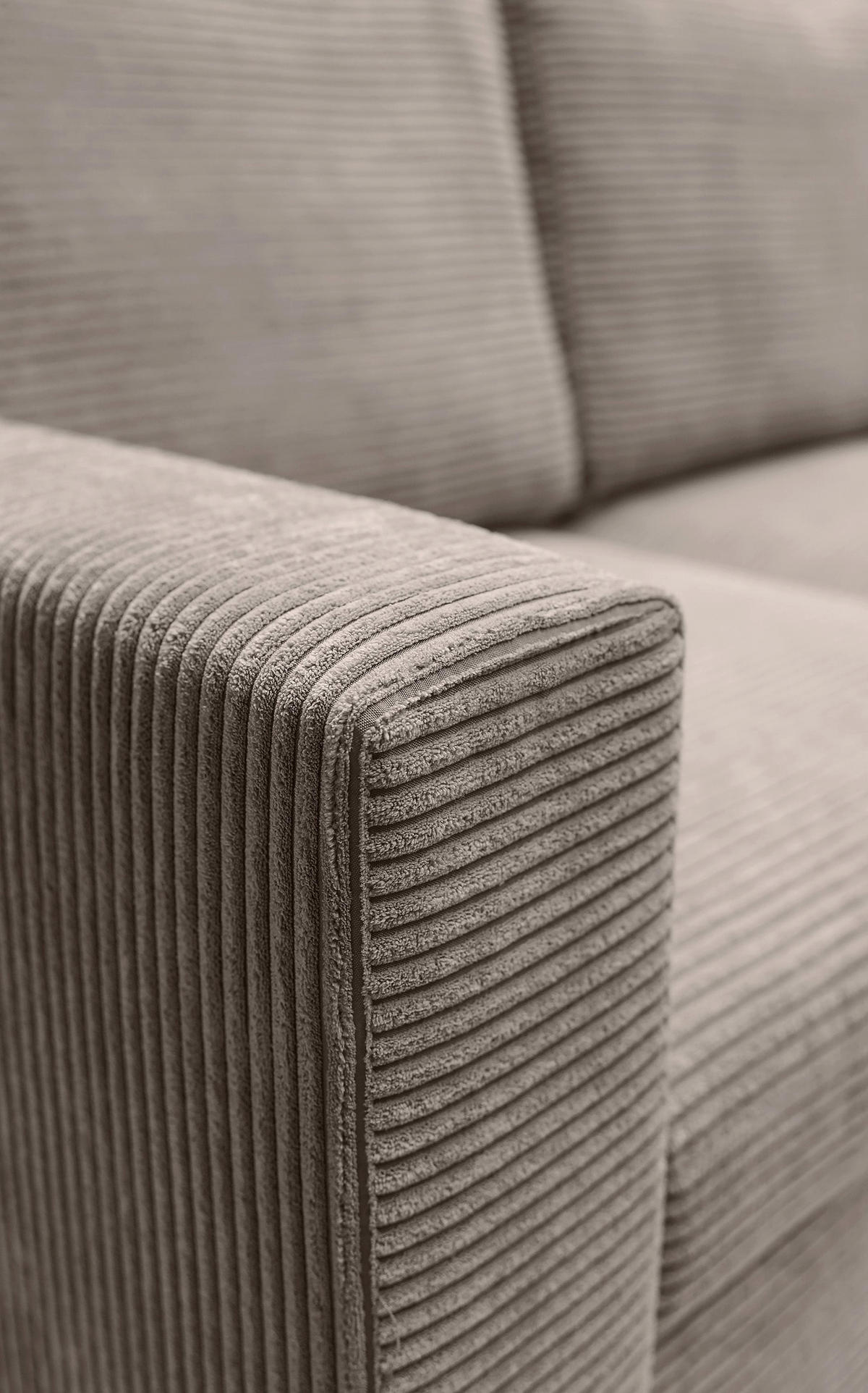 ECKSOFA Nalika Beige mit Cordbezug - Beige/Schwarz, Holz/Textil (143/230cm) - Selsey