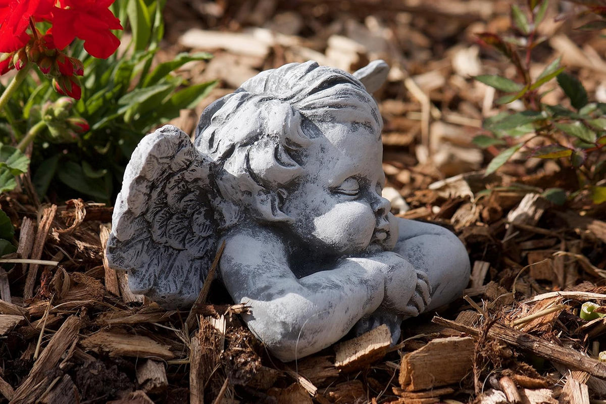 STEINFIGUR Engel Büste massiver Steinguss frostfest - Grau, Stein (19/12/15cm) - stoneandstyle