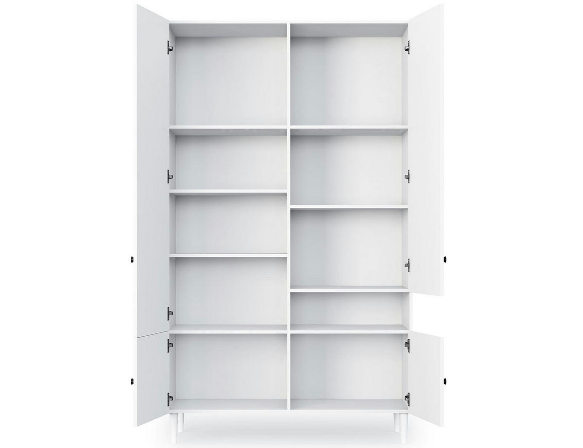 DREHTÜRENSCHRANK - Schrank Aries 120 - Weiß - Schwarz/Weiß, Holzwerkstoff (120/205/60cm) - Möblo