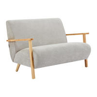 SOFA 2-Sitzer - Stoff & Holz - Grau - JULOMO - Grau, Textil (81/85/109cm) - Vente-Unique