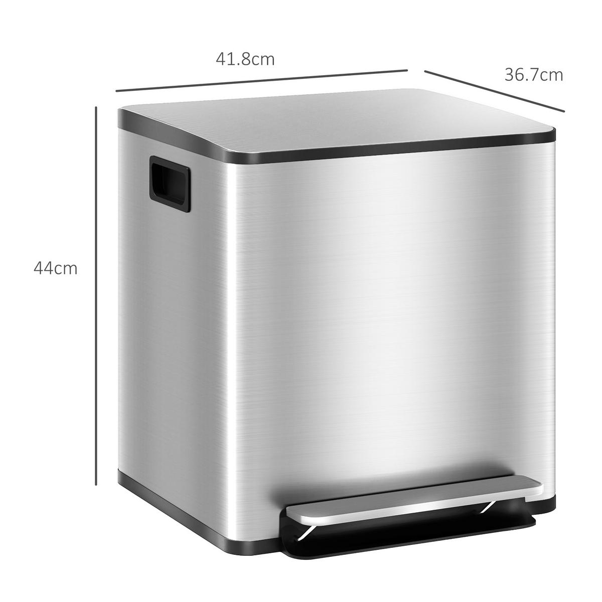 ABFALLEIMER Silberfarben 1 Stück - Silberfarben, Metall (36.7/44/41.8cm) - GiPP