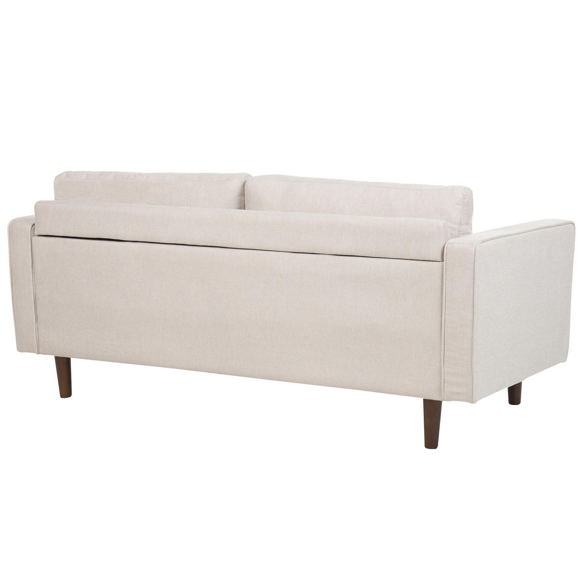 SOFA-SET 4-sitzer hellbeige Nurmo - Beige/Dunkelbraun, Textil (77/77/174cm) - Beliani